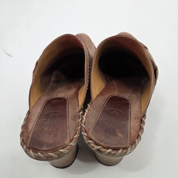 Frye Charlotte Ring Harness Brown Leather Heeled Mule Clogs Women's 9 M - Picture 6 of 9